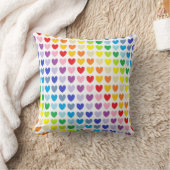 より広いスペクトルの虹のハート クッション (ブランケット)