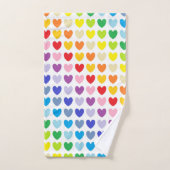 より広いスペクトルの虹のハート バスタオルセット (ハンドタオル)