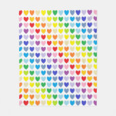 より広いスペクトルの虹のハート フリースブランケット (正面)