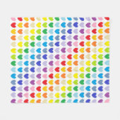 より広いスペクトルの虹のハート フリースブランケット (正面(横))