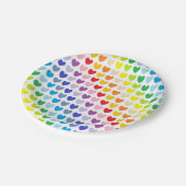 より広いスペクトルの虹のハート ペーパープレート (アングル)