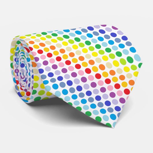 より広いスペクトルの虹の水玉模様 ネクタイ (ロール)