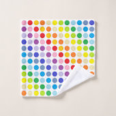 より広いスペクトルの虹の水玉模様 バスタオルセット (ウォッシュタオル)