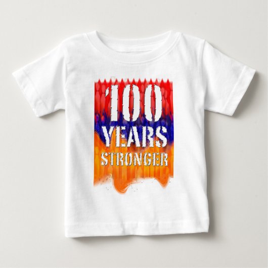 より強いアルメニアの幼児Tシャツ100年の ベビーTシャツ (正面)