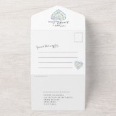 より強いダイヤモンド　遅れた結婚式のパーティー　出欠確認の写真 オールインワン招待状 (外側)