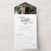 より強いダイヤモンド　遅れた結婚式のパーティー　出欠確認の写真 オールインワン招待状 (内側)