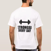 より強いデイリージムティーを取得 Tシャツ (裏面)