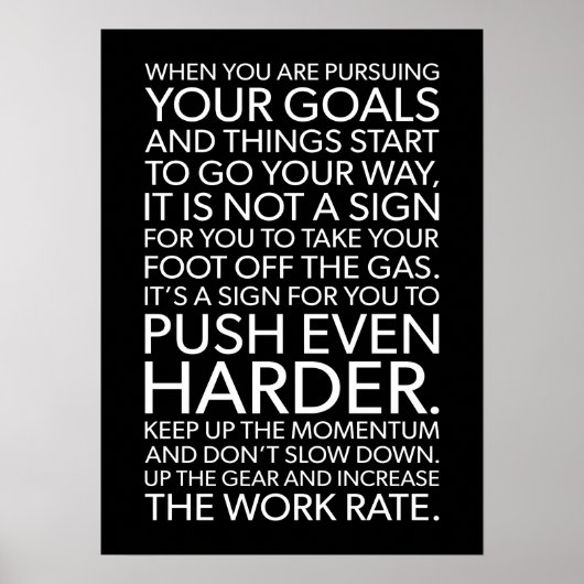 より強くプッシュ – 成功やる気を起こさせる ポスター (正面)