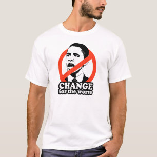 より悪いののためのANTI-OBAMA/変更 Tシャツ