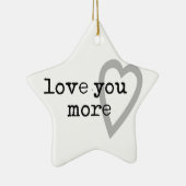 より愛するモダン白黒グレーハート セラミックオーナメント (右)