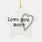 より愛するモダン白黒グレーハート セラミックオーナメント (正面)