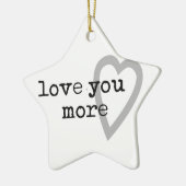 より愛するモダン白黒グレーハート セラミックオーナメント (左)