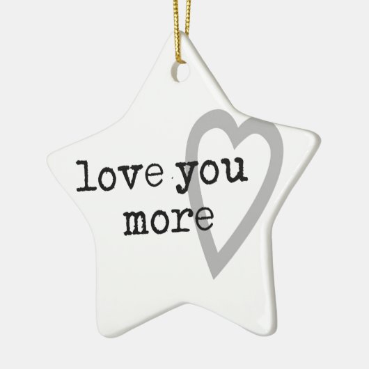 より愛するモダン白黒グレーハート セラミックオーナメント (左)