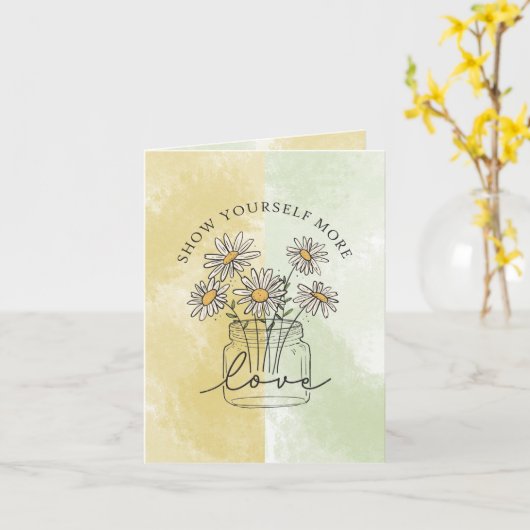より愛のグリーティングカードを表示 カード (黄色い花)
