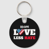 より愛より少ない憎しみアメリカ国旗の素朴ハートの黒 キーホルダー (裏面)