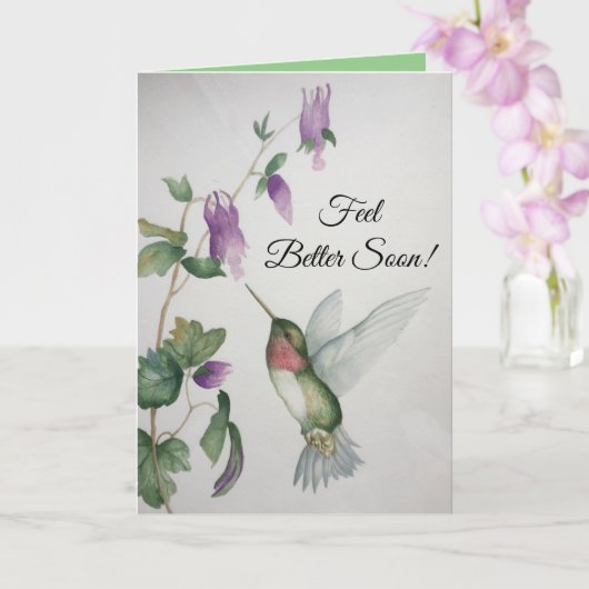 より感じ良いすぐ応援喜びを良くハミングバード カード (蘭)