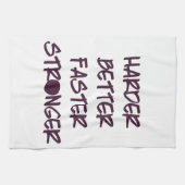 より懸命により強いトレーニングの体育館をより速くよくして下さい キッチンタオル (横)