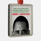 より懸命に働くクリスマスバラク・オバマ メタルオーナメント (右)