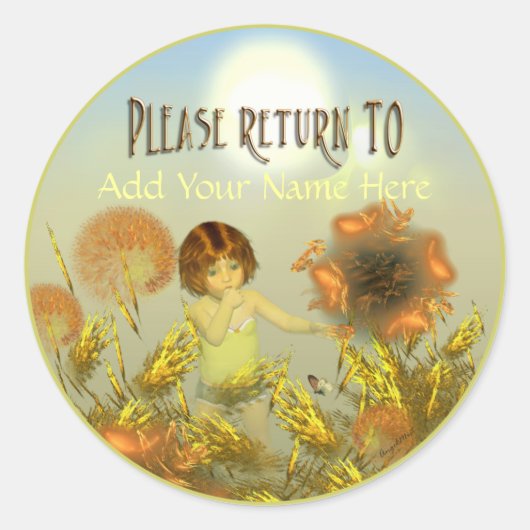 より明るい日の蔵書票 ラウンドシール (正面)