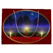 より明るい遠の視野のビームクリスマスのギフトバッグ ラージペーパーバッグ (裏面)