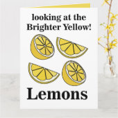 より明るい黄色のレモンを見ているレモンの実 カード (黄色い花)