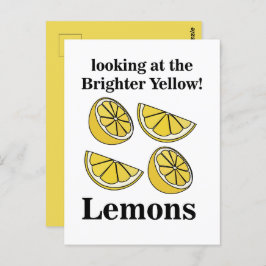 より明るい黄色のレモンを見ているレモンの実 ポストカード