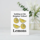 より明るい黄色のレモンを見ているレモンの実 ポストカード (スタンド正面)