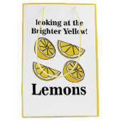 より明るい黄色のレモンを見ているレモンの実 ミディアムペーパーバッグ (正面)