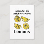 より明るい黄色のレモンを見ているレモンの実 名刺 (正面)