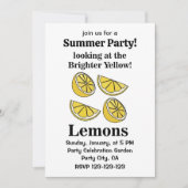 より明るい黄色のレモンを見ているレモンの実 招待状 (正面)
