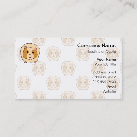 より淡い色のなモルモットのパターンのモルモット。 名刺 (正面)