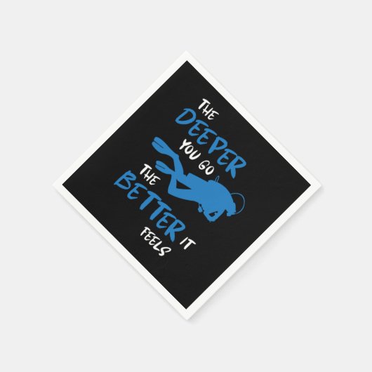 より深く行くスキューバダイビングスポーツギフト スタンダードカクテルナプキン (角)