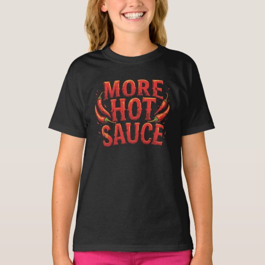 より熱いソーススパイシーなチリ食べ物愛好家 Tシャツ (正面)