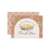 より甘いオレンジ色のベイビーシャワーのお礼の言葉 ノートカード (正面/裏面インサイチュ)