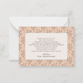 より甘いオレンジ色のベイビーシャワーのお礼の言葉 ノートカード (裏面)