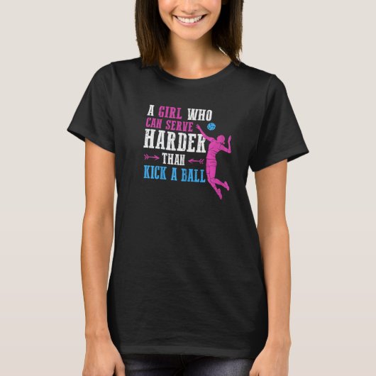 より硬いバレーボールの女の子のユースプランに役立つ Tシャツ (正面)