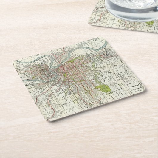 より素晴らしいカンザスシティ スクエアペーパーコースター (アングル)