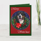 より素晴らしいスイス山犬のクリスマスのギフト シーズンカード (正面)