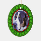 より素晴らしいスイス山犬幸せなHowliday セラミックオーナメント (右)