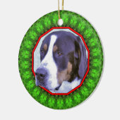 より素晴らしいスイス山犬幸せなHowliday セラミックオーナメント (左)