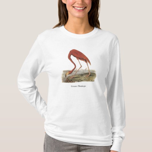 より素晴らしいフラミンゴ、ジョンAudubon Tシャツ (正面)