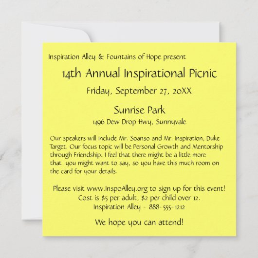 より素晴らしい最初の会議の招待状はなります 招待状 (裏面)