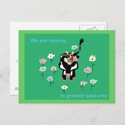 より緑の牧草地への移動 案内ポストカード (正面/裏面)