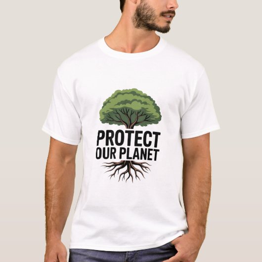 より緑豊かな未来への秘訣は行動に根ざす Tシャツ (正面)