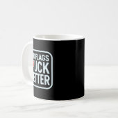 より良いための危険信号 コーヒーマグカップ (正面左)