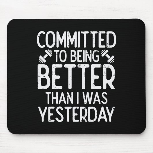 より良いジムのモチベーションにコミットトレーニングW マウスパッド (正面)