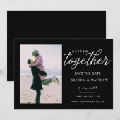 より良いスクリプトを一緒にミニマリストシンプルの写真 セーブザデート (正面/裏面)