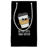 より良いラテは決おもしろいしてコーヒーパン暗いBG スモールペーパーバッグ (正面)