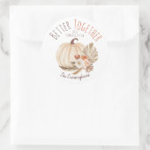 より良い一緒にカボチャ感謝祭 ラウンドシール (バッグ)