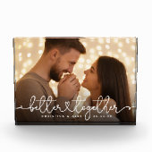 より良い一緒にスクリプモダントのカスタムウェディングハート フォトブロック (正面)